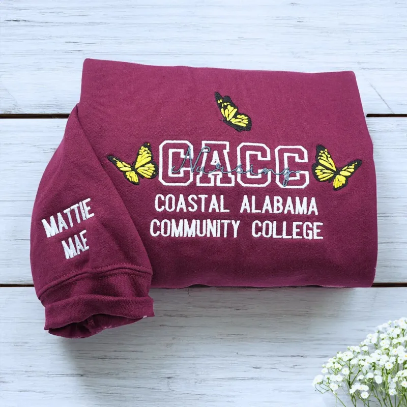Custom Embroidered College Sweatshirt, Graduating Gifts sold by Embroly
