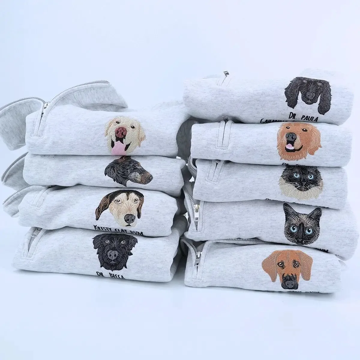 Custom Embroidered Dog Mom Zip Up Hoodie / Quarter-Zip Sweatshirt sold by Embroly product image thumbnail 2