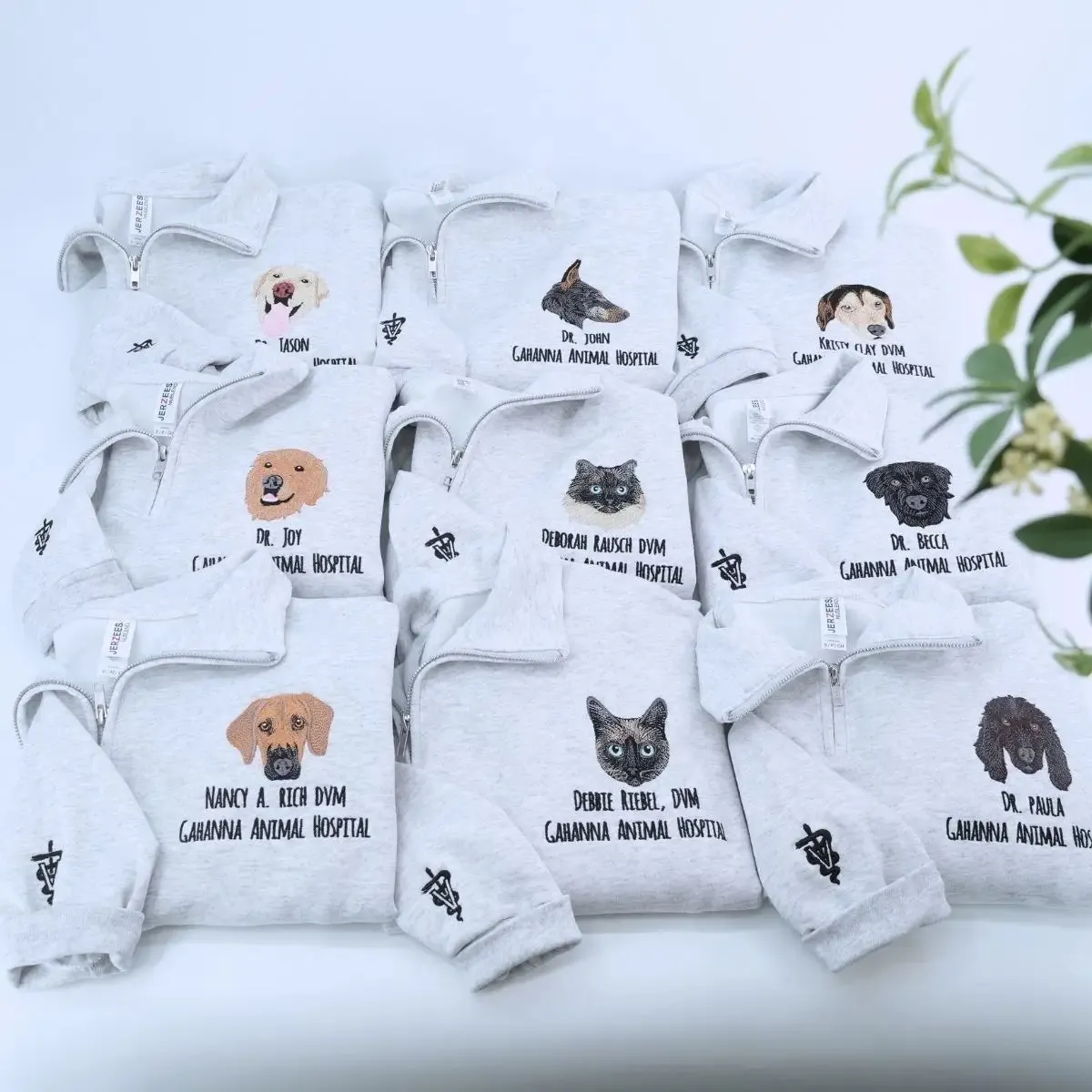 Custom Embroidered Dog Mom Zip Up Hoodie / Quarter-Zip Sweatshirt sold by Embroly product image thumbnail 3