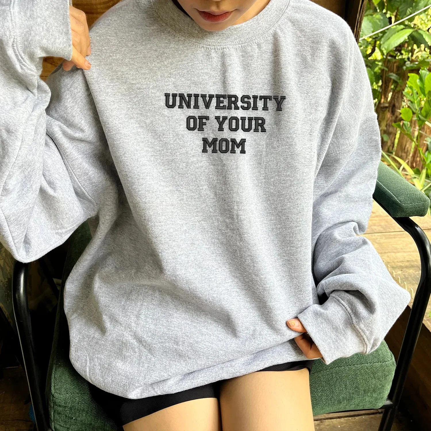 University of Your Mom Embroidered Sweatshirt, Hoodie sold by Embroly product image thumbnail 4