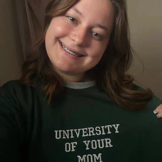 University of Your Mom Embroidered Sweatshirt, Hoodie sold by Embroly product image thumbnail 2