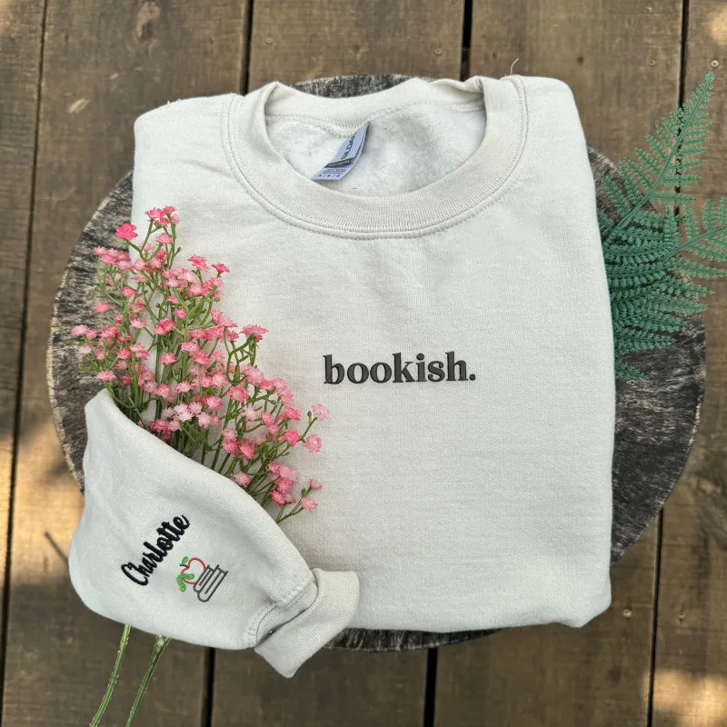 Embroidered Bookish Sweatshirt or Hoodie sold by Embroly