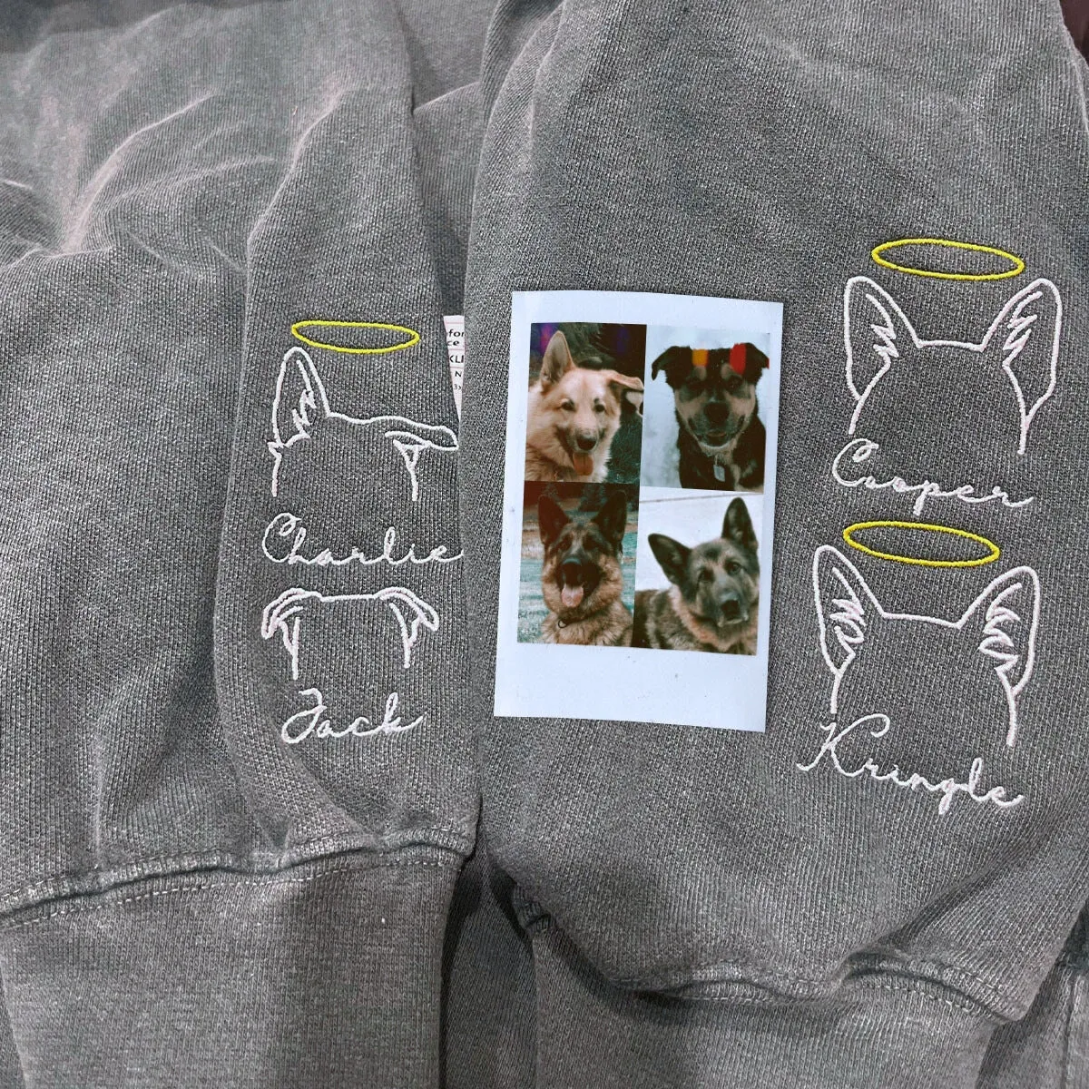 Comfort Color® In My Dog Mom Era Sweatshirt with Custom Embroidered Dog Ear on Sleeve sold by Embroly product image thumbnail 4