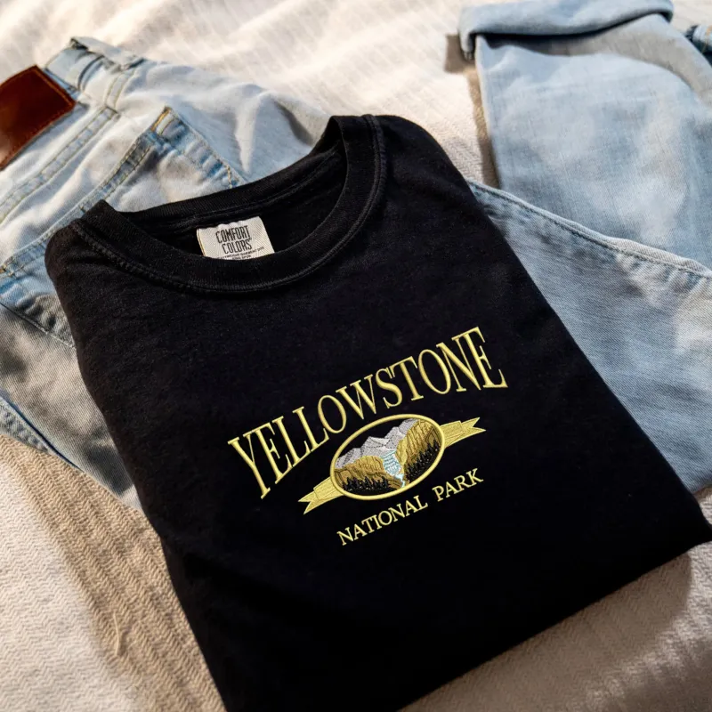 Embroidered Yellowstone National Park T-Shirt Comfort Color® sold by Embroly