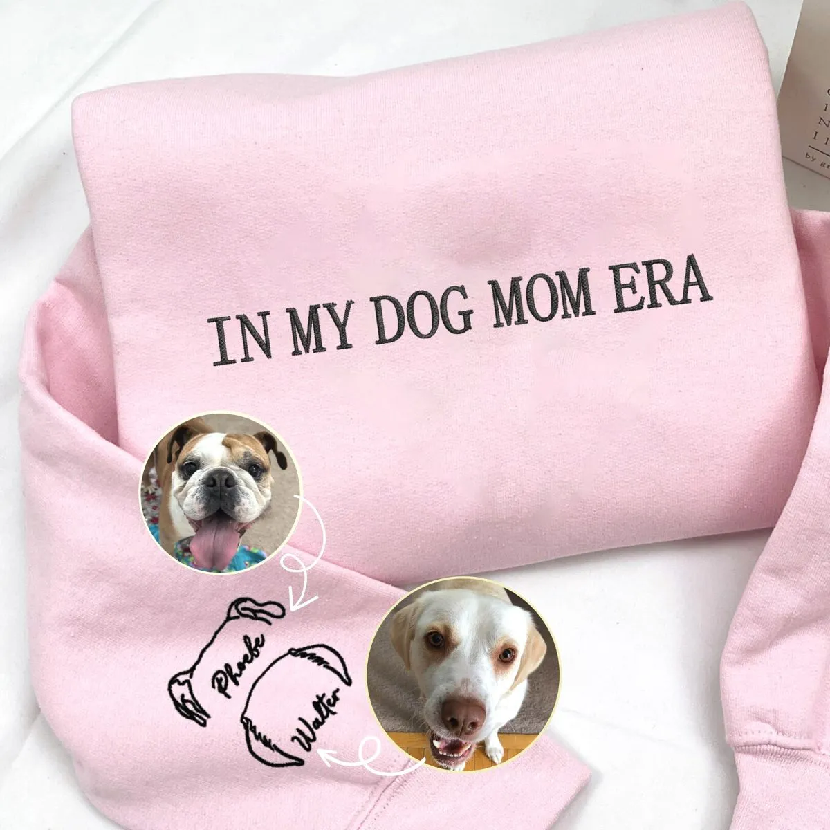 Dog Mama Sweatshirt, Hoodie Embroidered with Dog Ear, Name, Quote sold by Embroly product image thumbnail 5