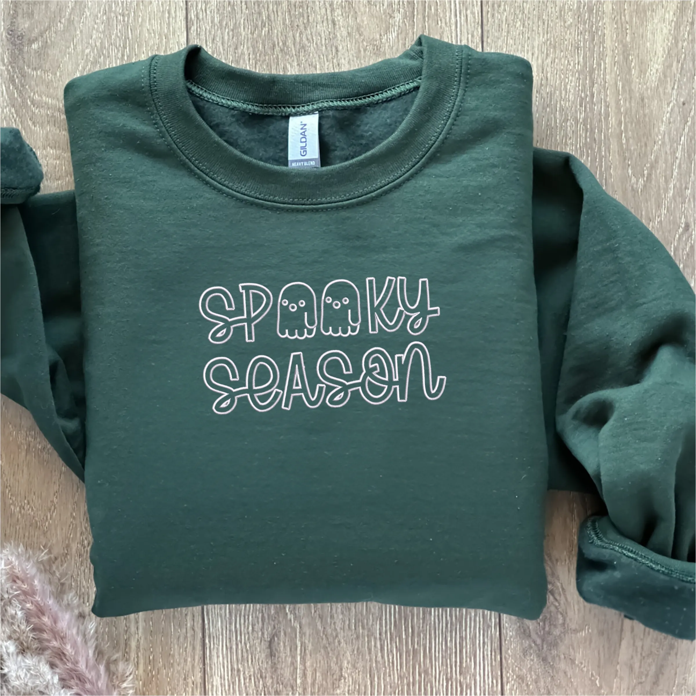 Spooky Season Crewneck Embroidered Halloween Sweatshirt, Hoodie sold by Embroly product image thumbnail 2