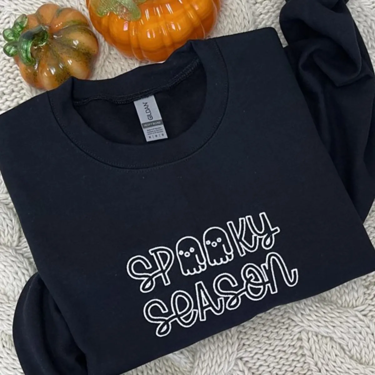 Spooky Season Crewneck Embroidered Halloween Sweatshirt, Hoodie sold by Embroly product image thumbnail 5