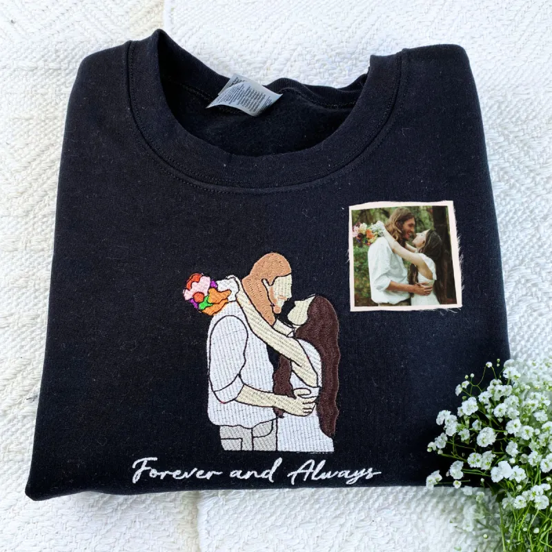 Personalized Unique Bridal Shower Gift for Stepdaughter Sweatshirt with Embroidery Your Photo sold by Embroly