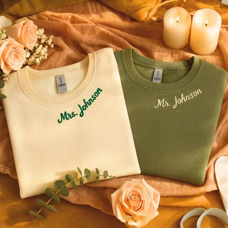 Personalized Unique Bridal Shower Gift for Coworker with Future MRS Sweatshirt Embroidered sold by Embroly