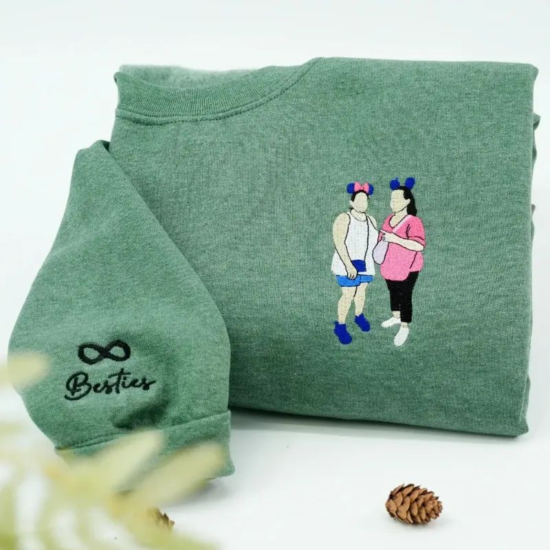 Personalized Best Friend Sweatshirts for 2 Bff with Photo sold by Embroly