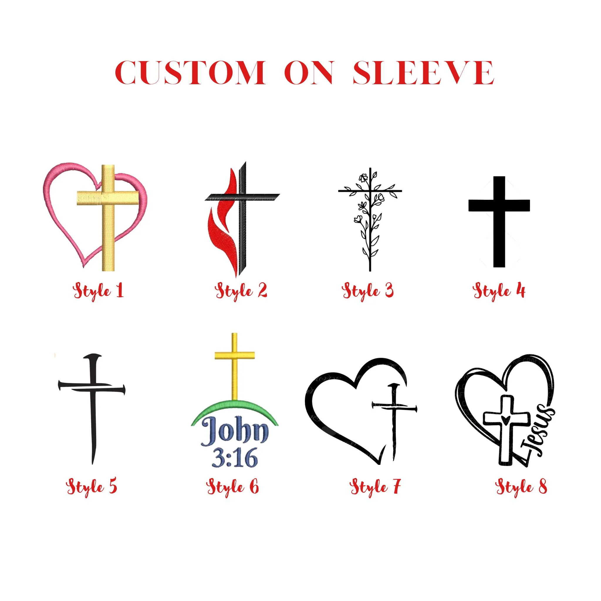Cutsom Jesus Is King Sweatshirt With Cross on Sleeve, Christian Embroidered Hoodie, Religious Gifts for Her sold by Embroly product image thumbnail 4