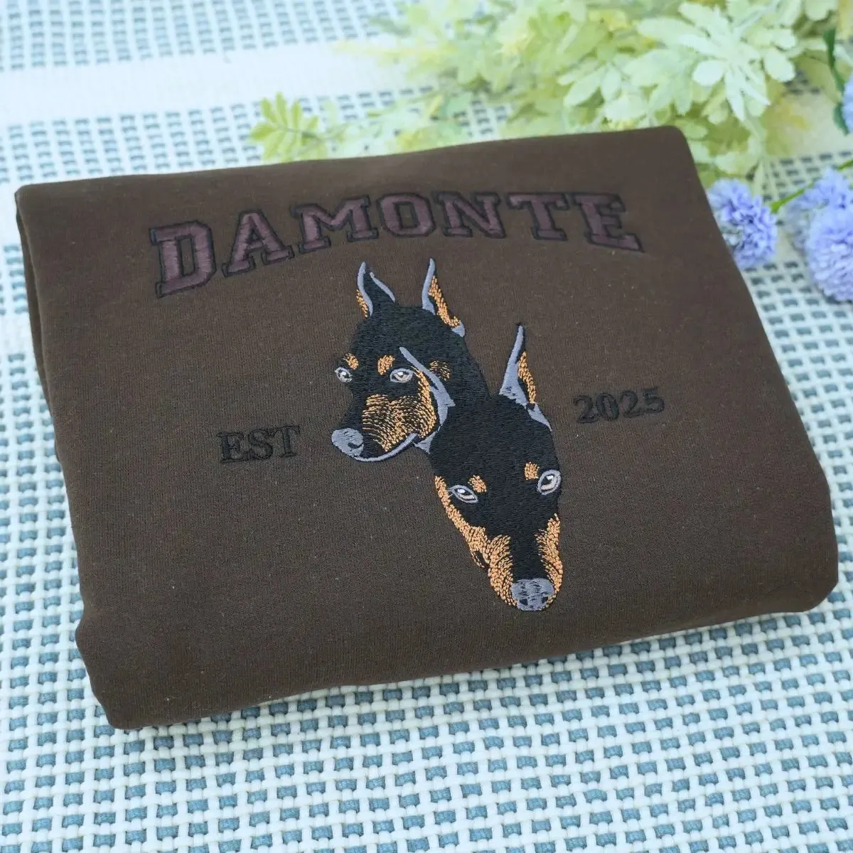 Personalized Doberman Dad Shirt with Embroidered Portrait from Photo, Best Gifts For Doberman Dog Dad sold by Embroly product image thumbnail 3