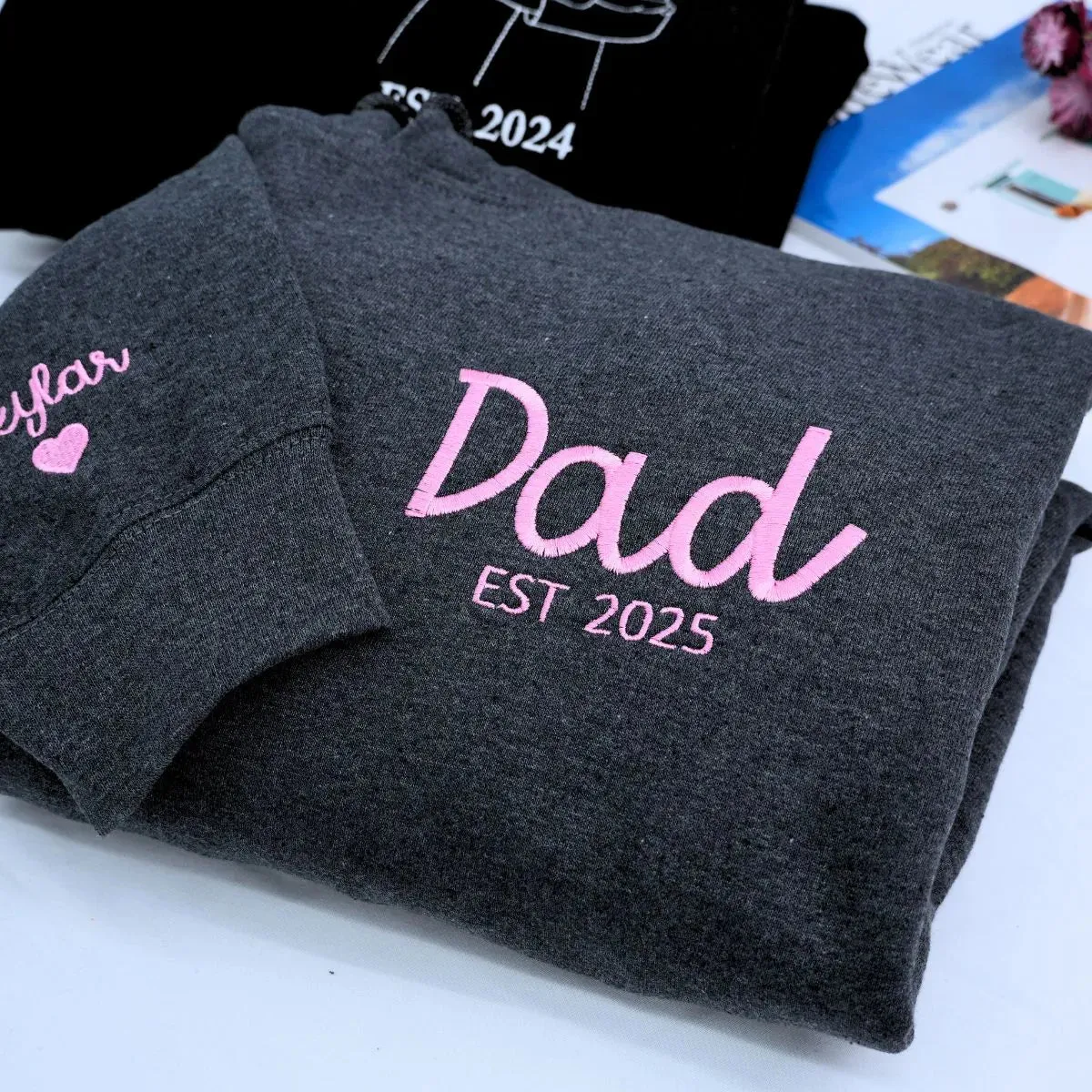 Personalized Fathers Day Hoodies or Sweatshirt with Embroidered Est 2023 2024 Any Year sold by Embroly product image thumbnail 2