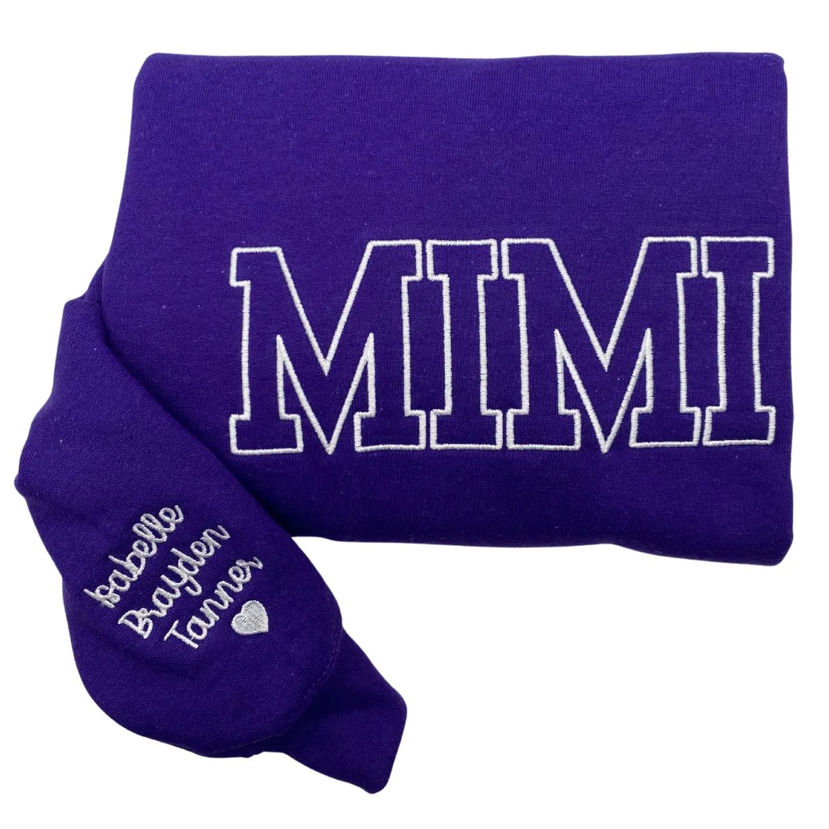 Custom Varsity Letter Sweatshirt Hoodie, Custom Wifey Embroidered Sweatshirt with EST Date, Initial on Sleeve sold by Embroly product image thumbnail 4