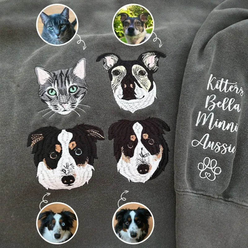Custom Embroidered Dog Mom Hoodie, Personalized Hoodie with Icon, Gift For Dog Lovers sold by Embroly