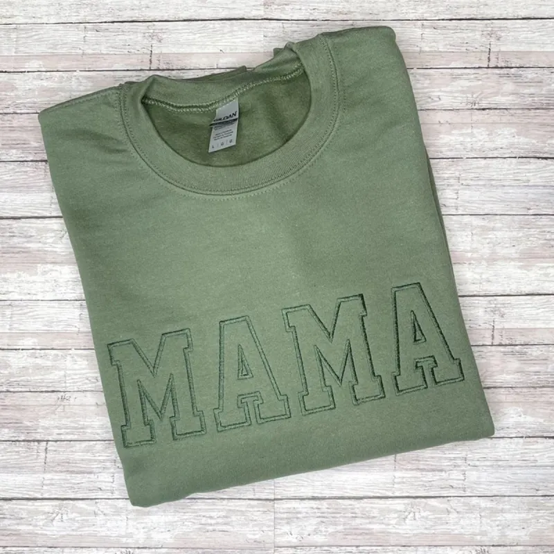 Custom Neutral Mama Embroidered Sweatshirt, Varsity Letter Sweatshirt sold by Embroly