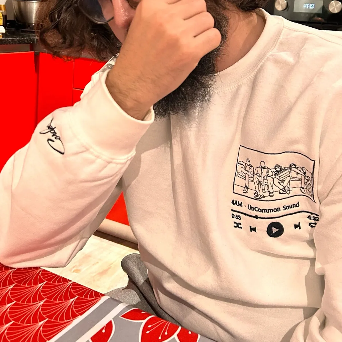 Custom Favorite Song with Your Photo Portrait Sweatshirt or Hoodie, Embroidered Gift for Him Her sold by Embroly product image thumbnail 3