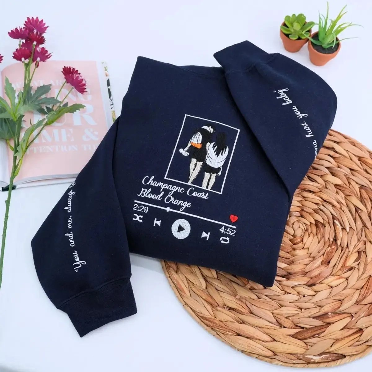 Custom Embroidered Music Lover Hoodie or Sweatshirt, Gift for Boyfriend Girlfriend sold by Embroly product image thumbnail 4