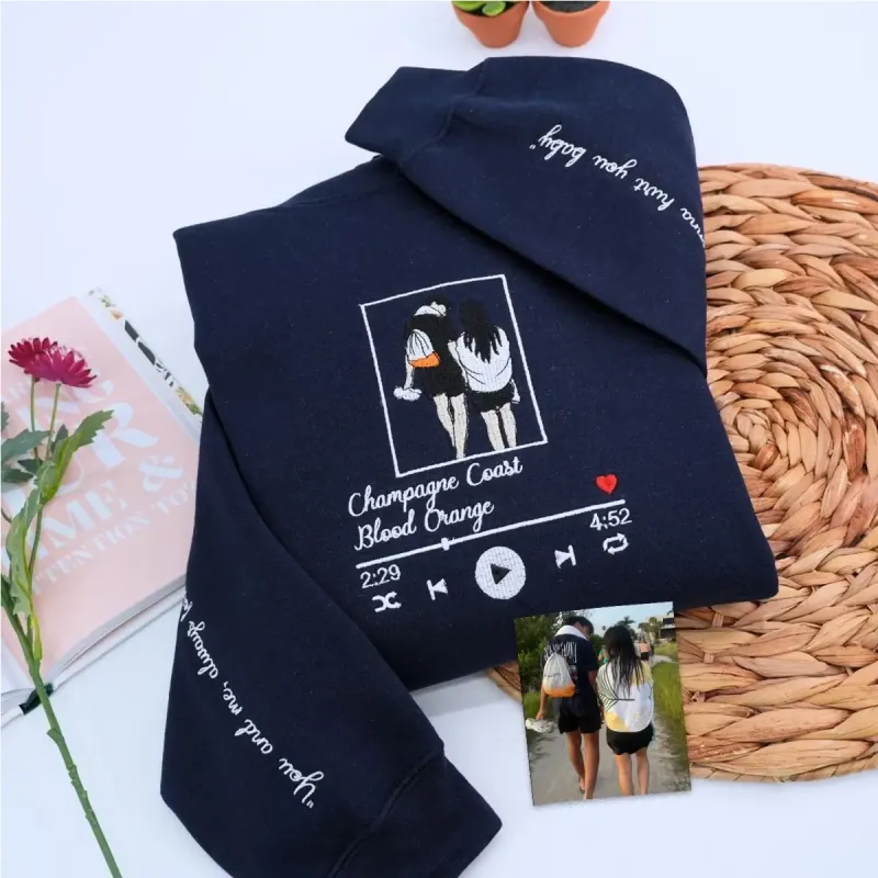 Custom Embroidered Music Lover Hoodie or Sweatshirt, Gift for Boyfriend Girlfriend sold by Embroly