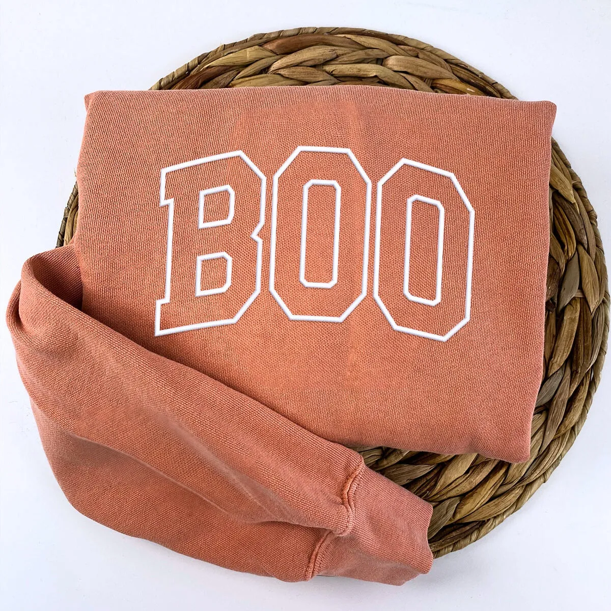 Comfort Colors® Embroidered Boo Spooky Halloween T-Shirt or Sweatshirt sold by Embroly product image thumbnail 4