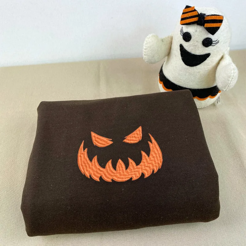 Jack O’Lantern Halloween Scary Sweatshirt, Hoodie Embroidered sold by Embroly