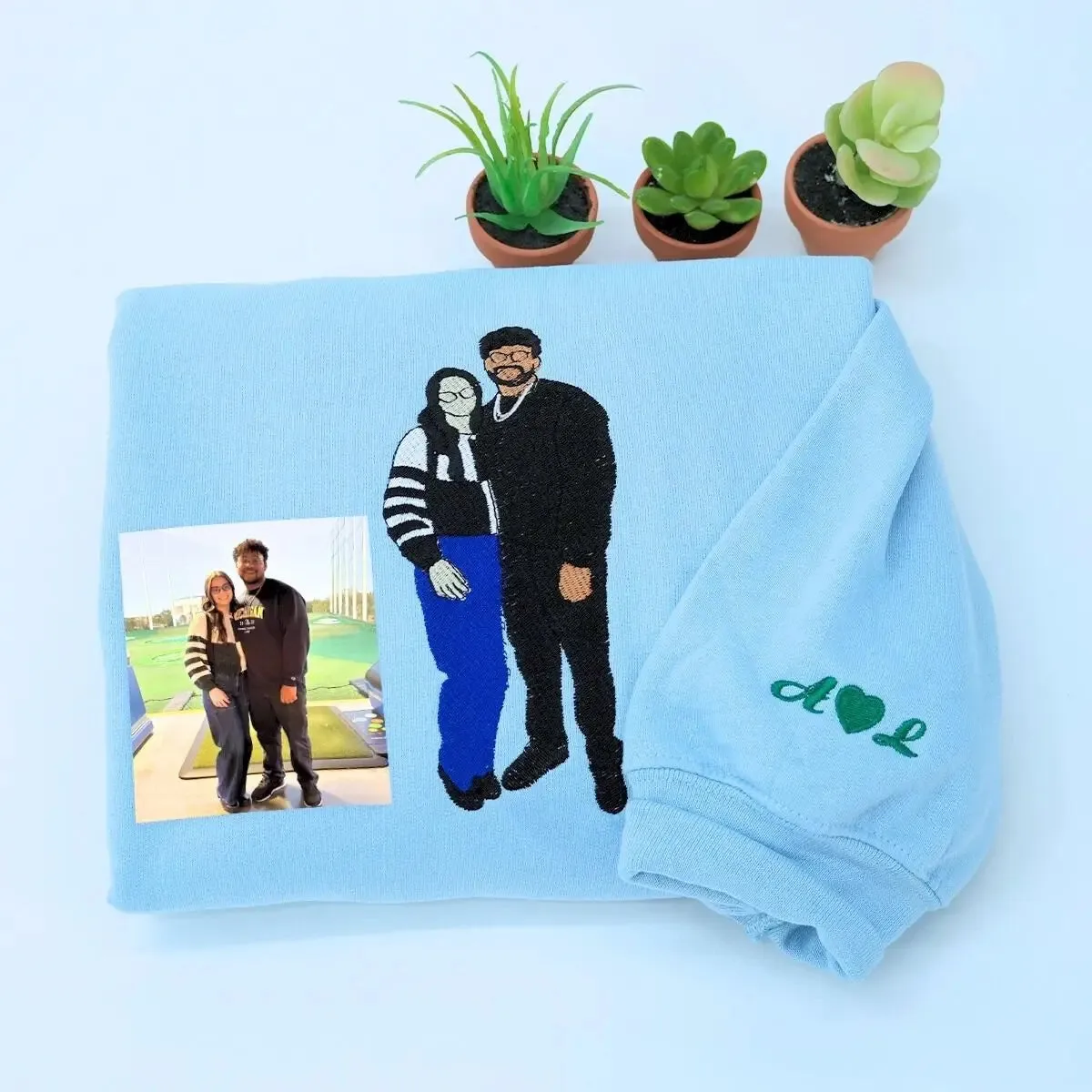 Boyfriend Girlfriend Matching Hoodies or Sweatshirts, Personalized Embroidered Engagement Gifts sold by Embroly product image thumbnail 5