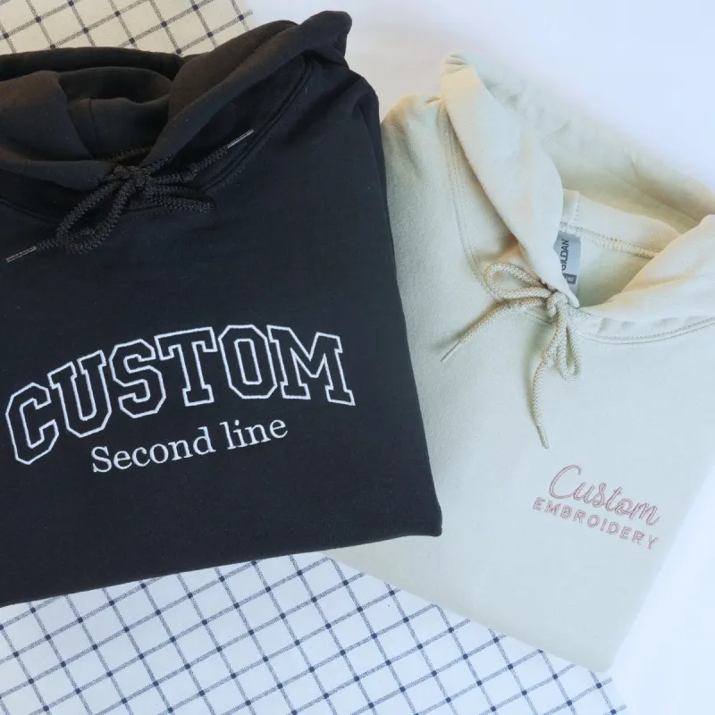 Custom Embroidered Any Text Here Hoodie made by Embroly