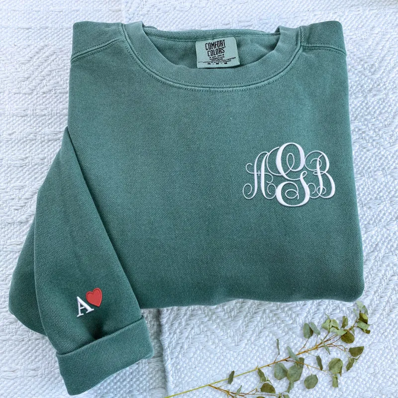 Personalized Embroidered Monogram Sweatshirt made by Embroly