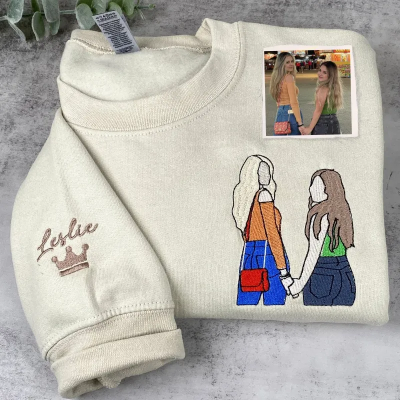 Personalized Best Friend Gift with Photo Sweatshirt or Hoodie sold by Embroly