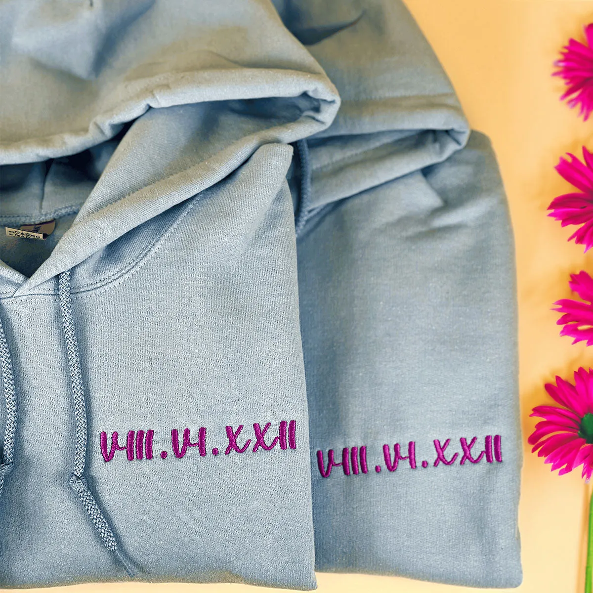 Personalized Date Hoodie Anniversary Year Embroidered Matching Wedding Anniversary Gifts sold by Embroly product image thumbnail 3