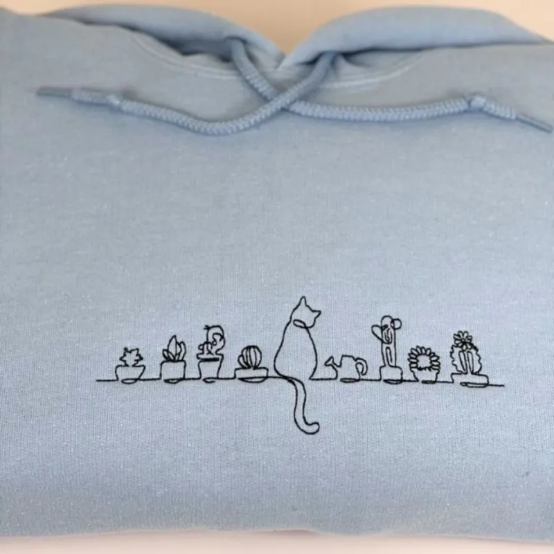 Custom Cats and Plants Sweatshirt, Hoodie made by Embroly