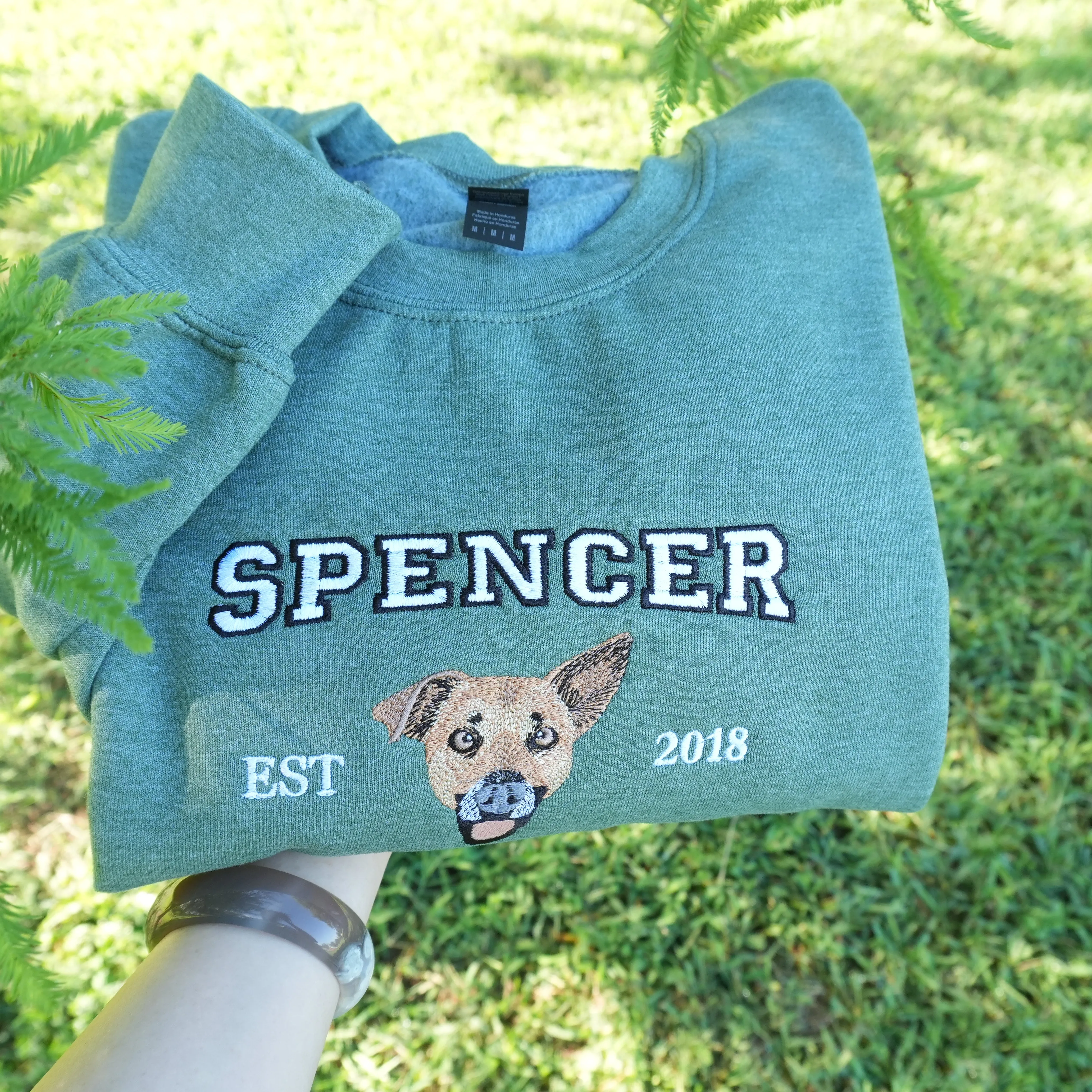 Custom Embroidered Pet Sweatshirt, Hoodie with Photo Portrait - Personalized Pet Gifts sold by Embroly product image thumbnail 3