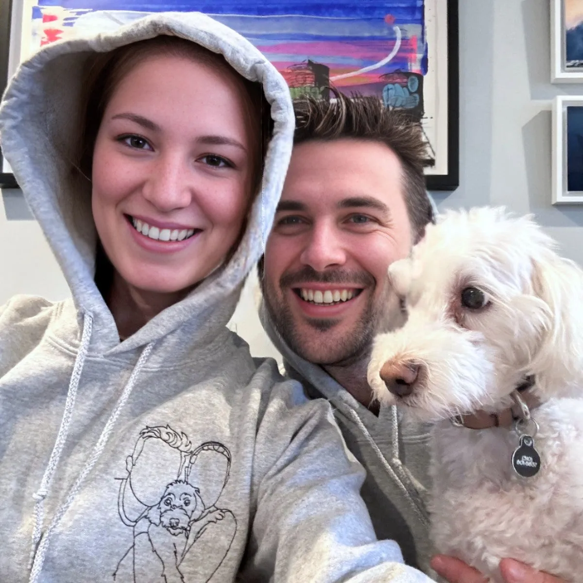 Custom Embroidered Pet Sweatshirt, Hoodie with Photo Portrait - Personalized Pet Gifts sold by Embroly product image thumbnail 2