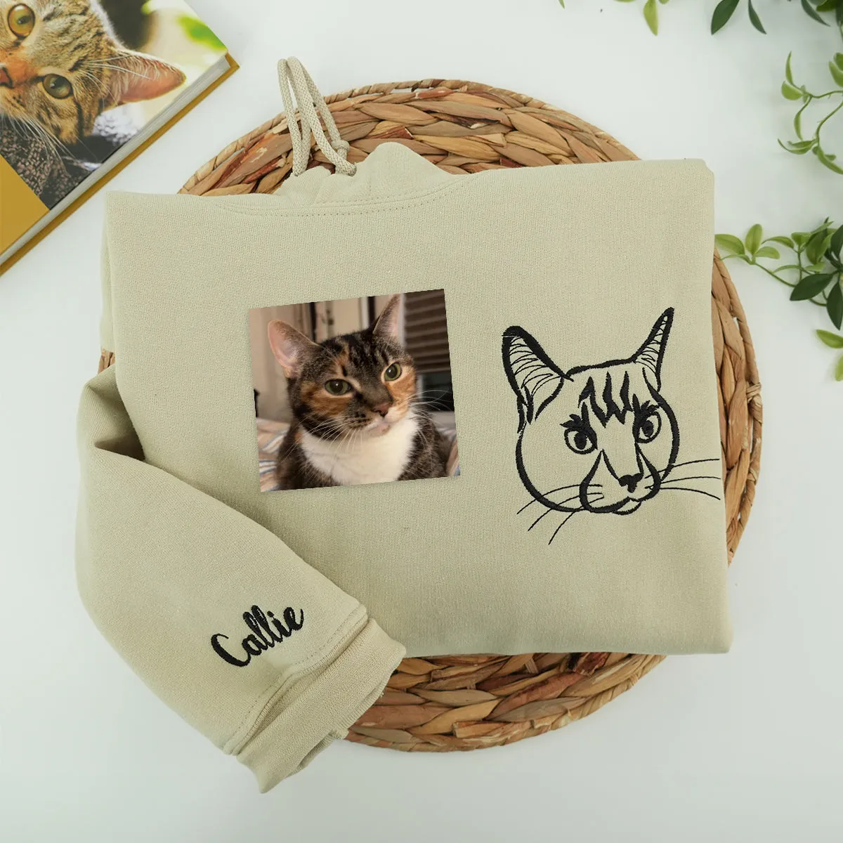 Custom Embroidered Pet Sweatshirt, Hoodie with Photo Portrait - Personalized Pet Gifts sold by Embroly product image thumbnail 5