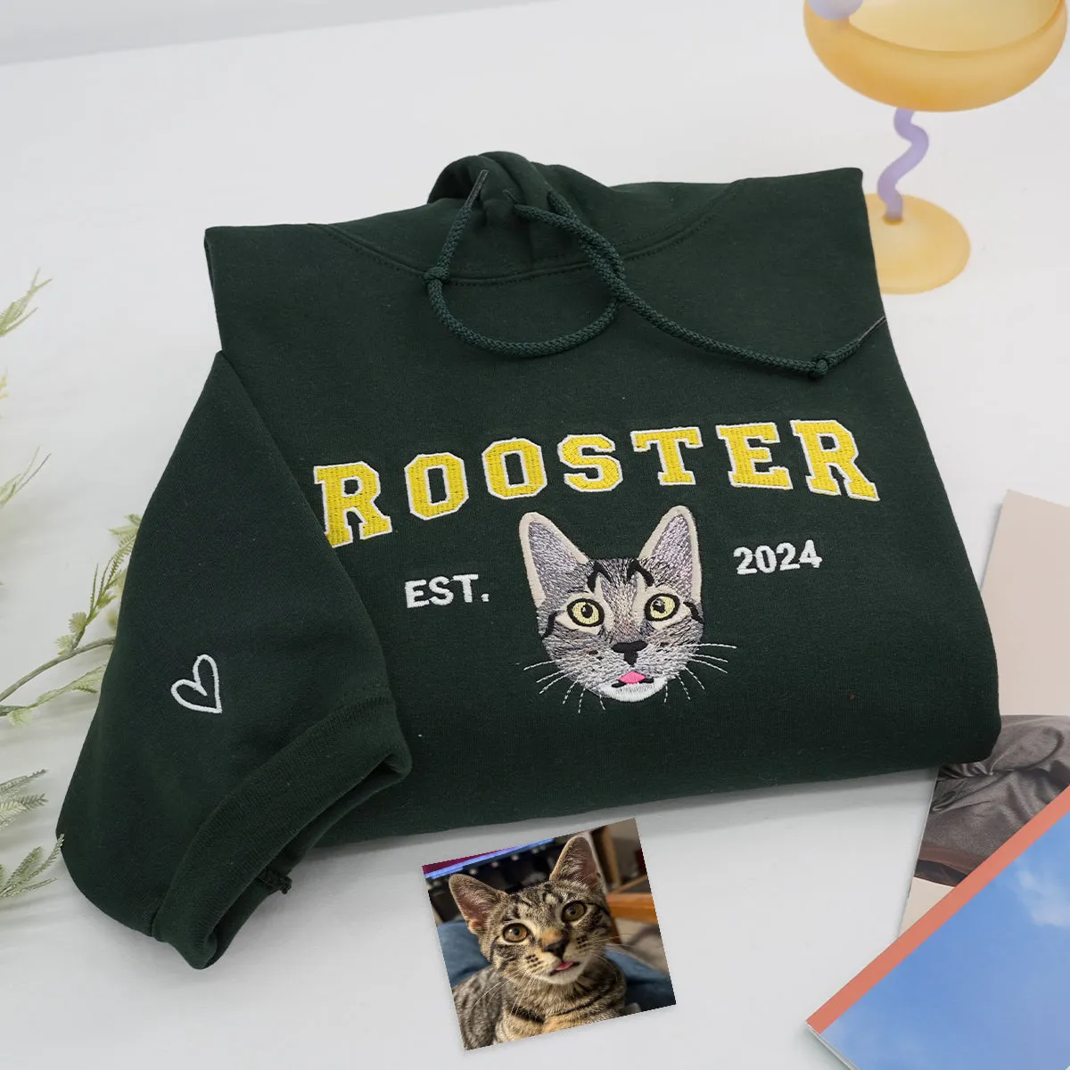 Custom Embroidered Pet Sweatshirt, Hoodie with Photo Portrait - Personalized Pet Gifts sold by Embroly product image thumbnail 4