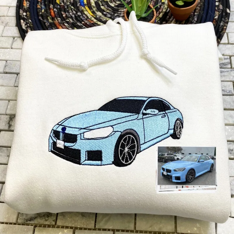 Custom Car from Photo, Embroidered Sweatshirt, Hoodie, Car Guy Gifts sold by Embroly