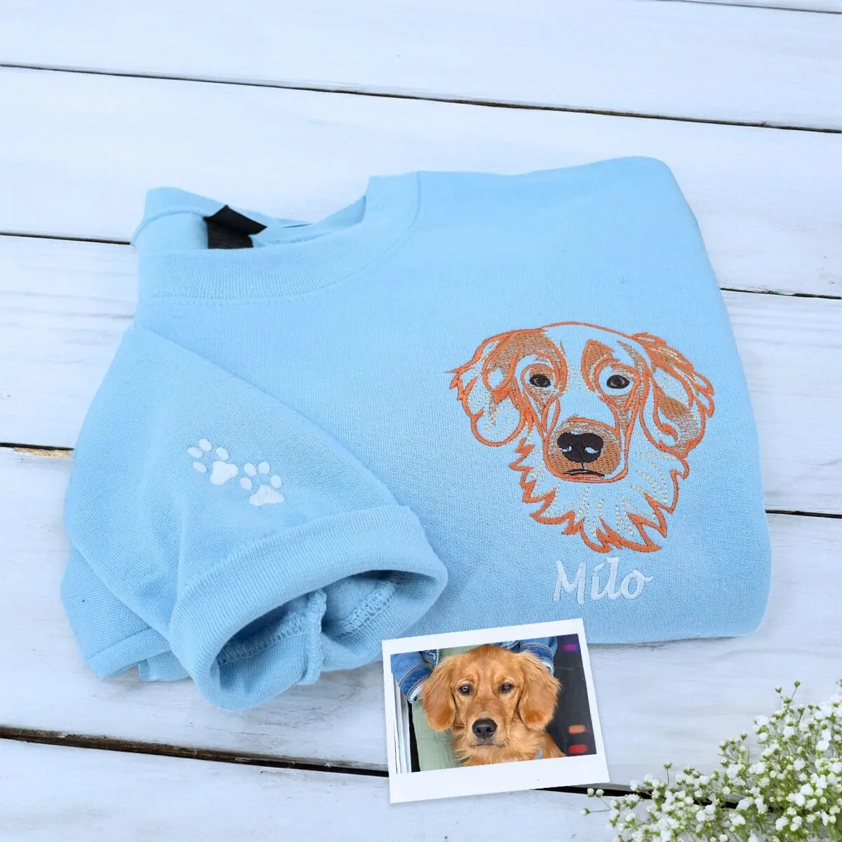 Custom Dog Embroidered Sweatshirt, Hoodie sold by Embroly product image thumbnail 4