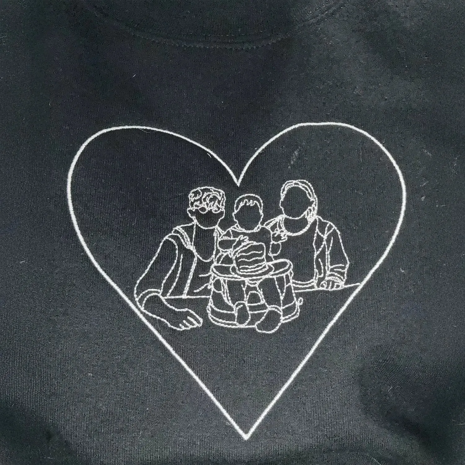 Custom Embroidered Love Portrait from Photo Couple Hoodie or Sweatshirt, Gift for Him Her sold by Embroly product image thumbnail 4