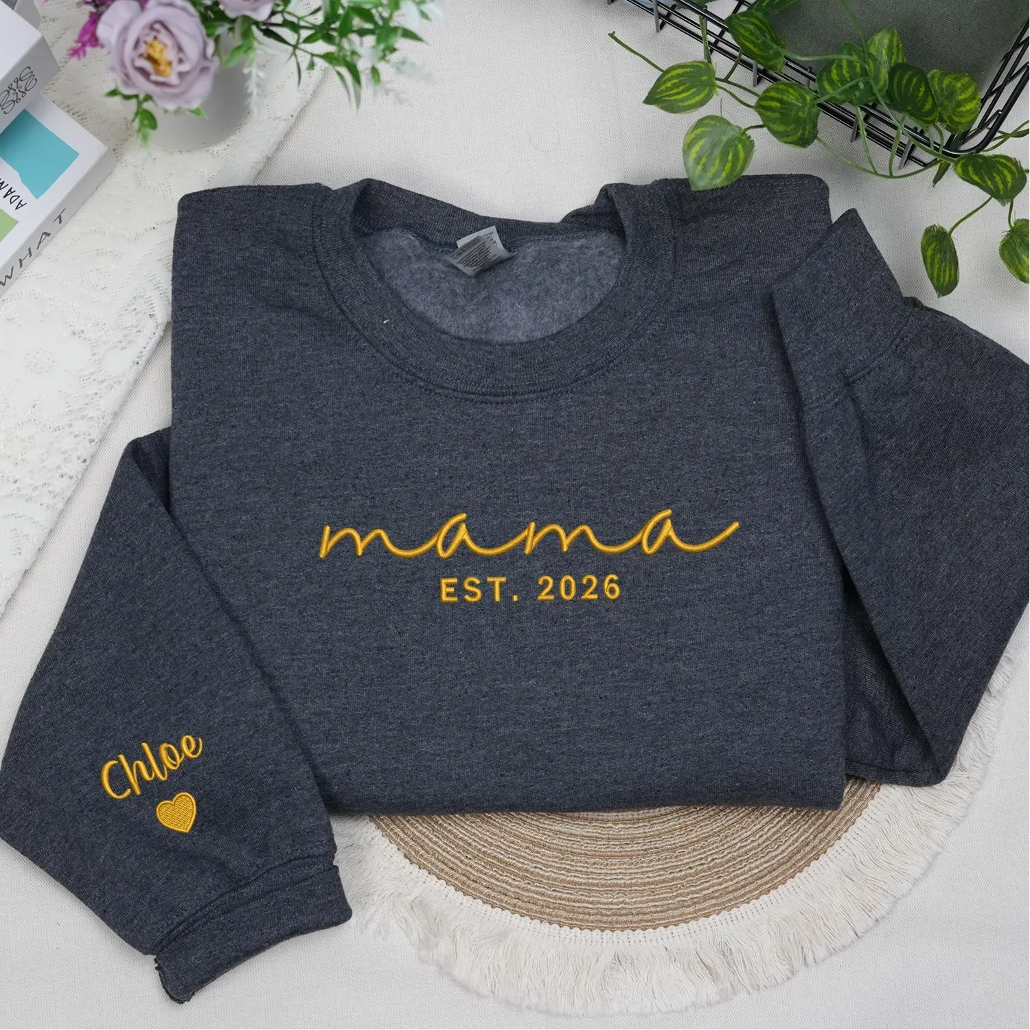 Mother’s Day Gift for Granddaughter - Custom Mama Embroidered Sweatshirt sold by Embroly