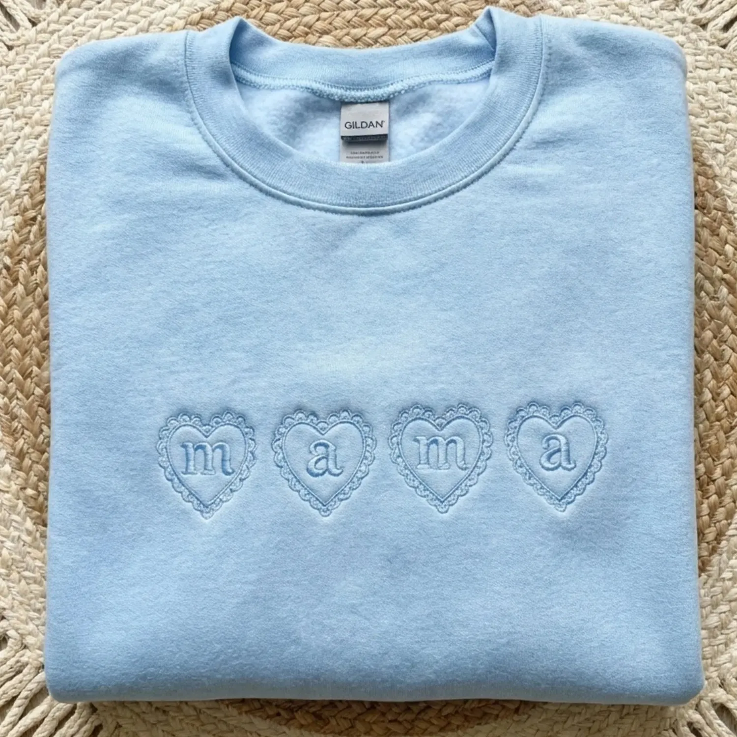 Embroidered Mama Heart Crewneck for Mom Valentine’s Day, Mother’s Day Gifts sold by Embroly product image thumbnail 2