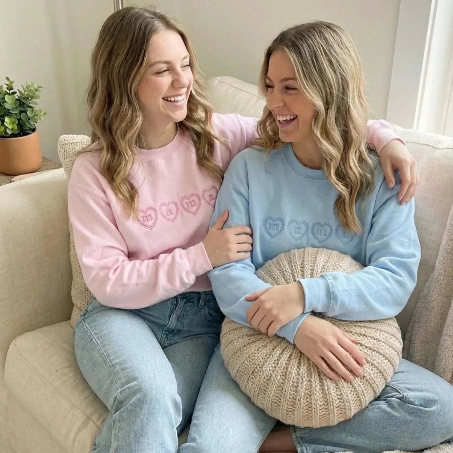 Embroidered Mama Heart Crewneck for Mom Valentine’s Day, Mother’s Day Gifts sold by Embroly product image thumbnail 4