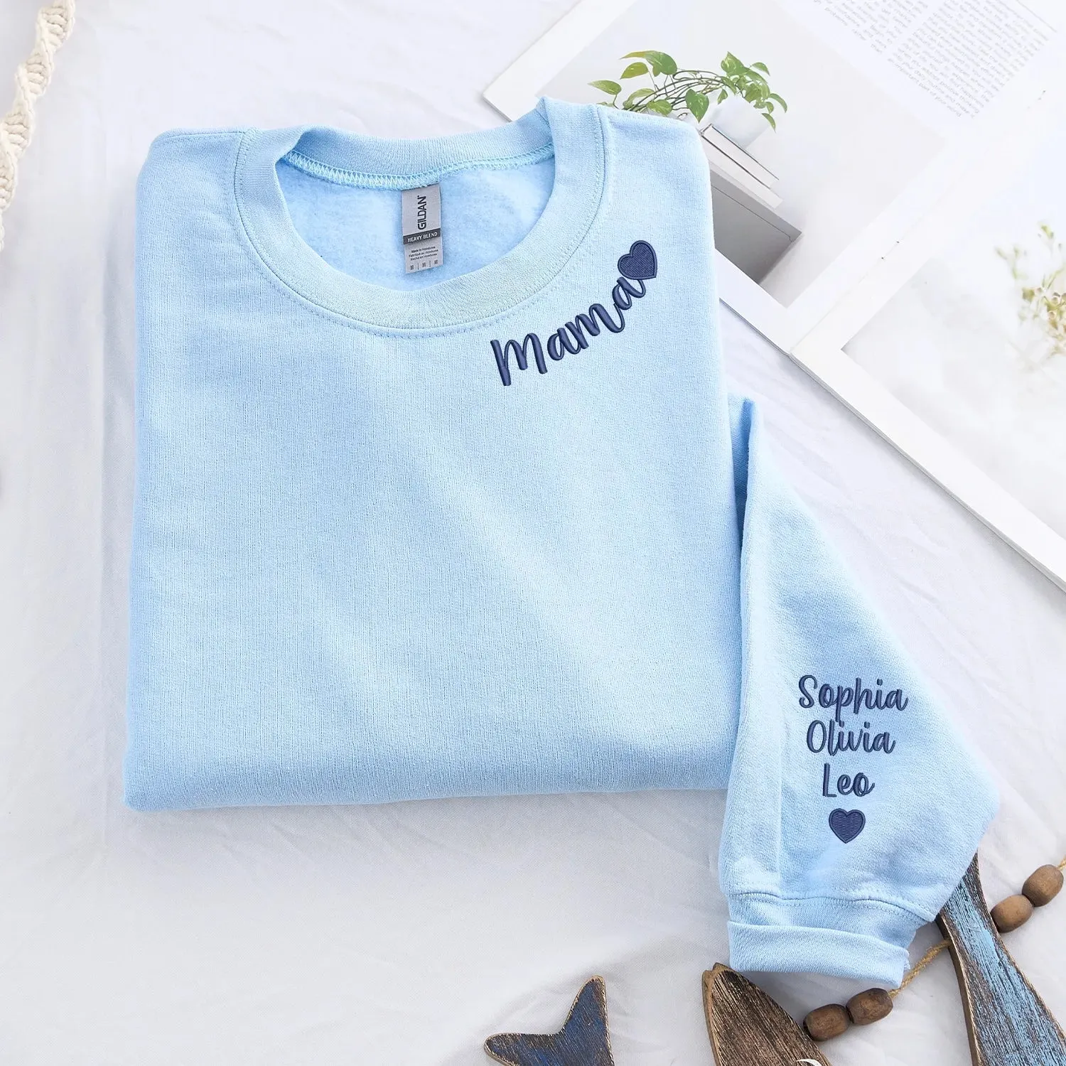 Personalized Mama Embroidered Sweatshirt – Gift for Daughter & New Mom sold by Embroly