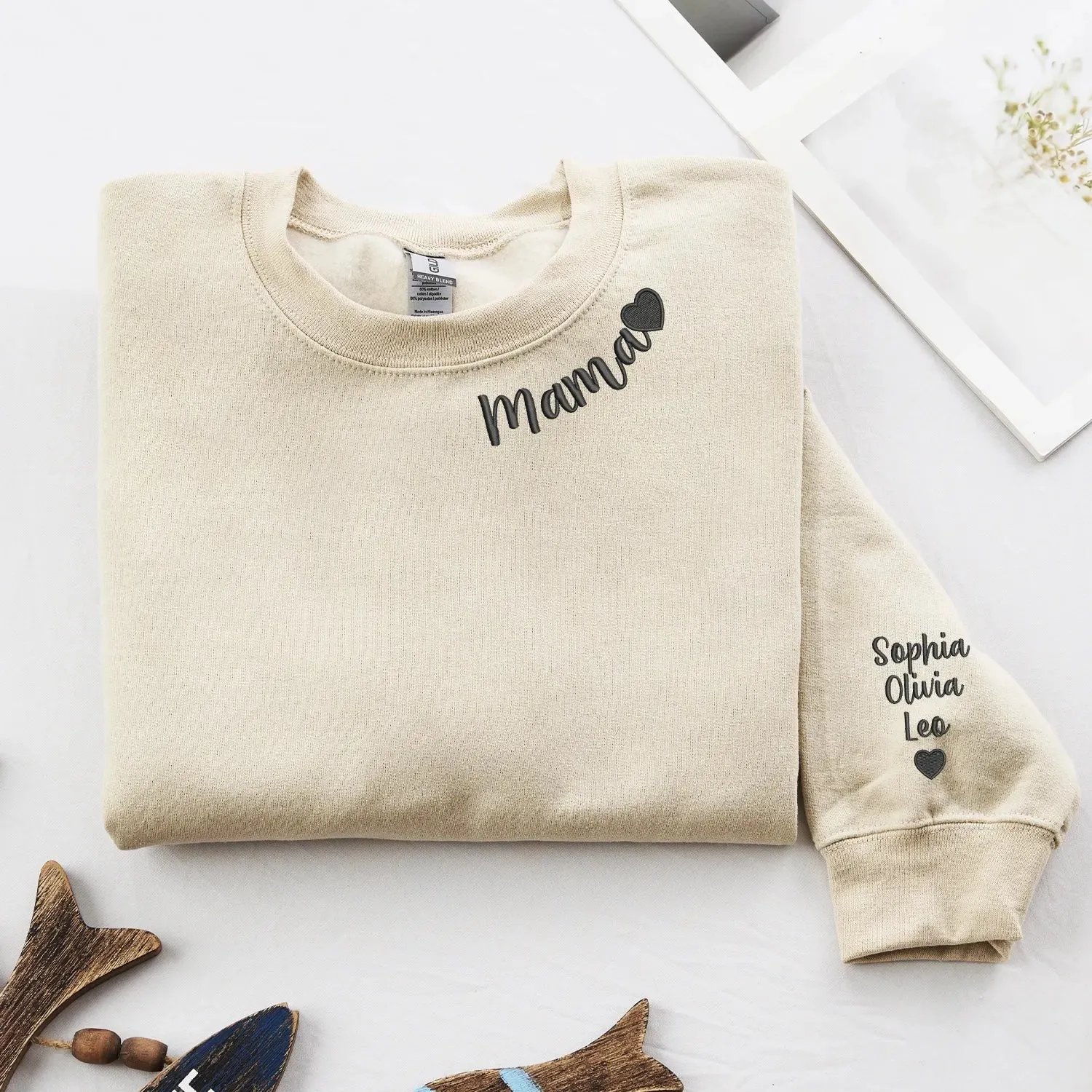 Personalized Mama Sweatshirt – Perfect Gift for New Mom - Mother’s Day & Birthday sold by Embroly product image thumbnail 2