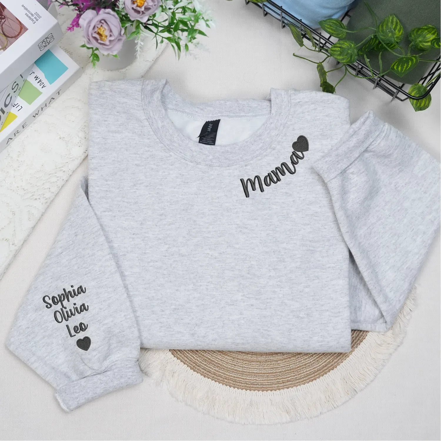 Personalized Mama Sweatshirt – Perfect Gift for New Mom - Mother’s Day & Birthday sold by Embroly product image thumbnail 5