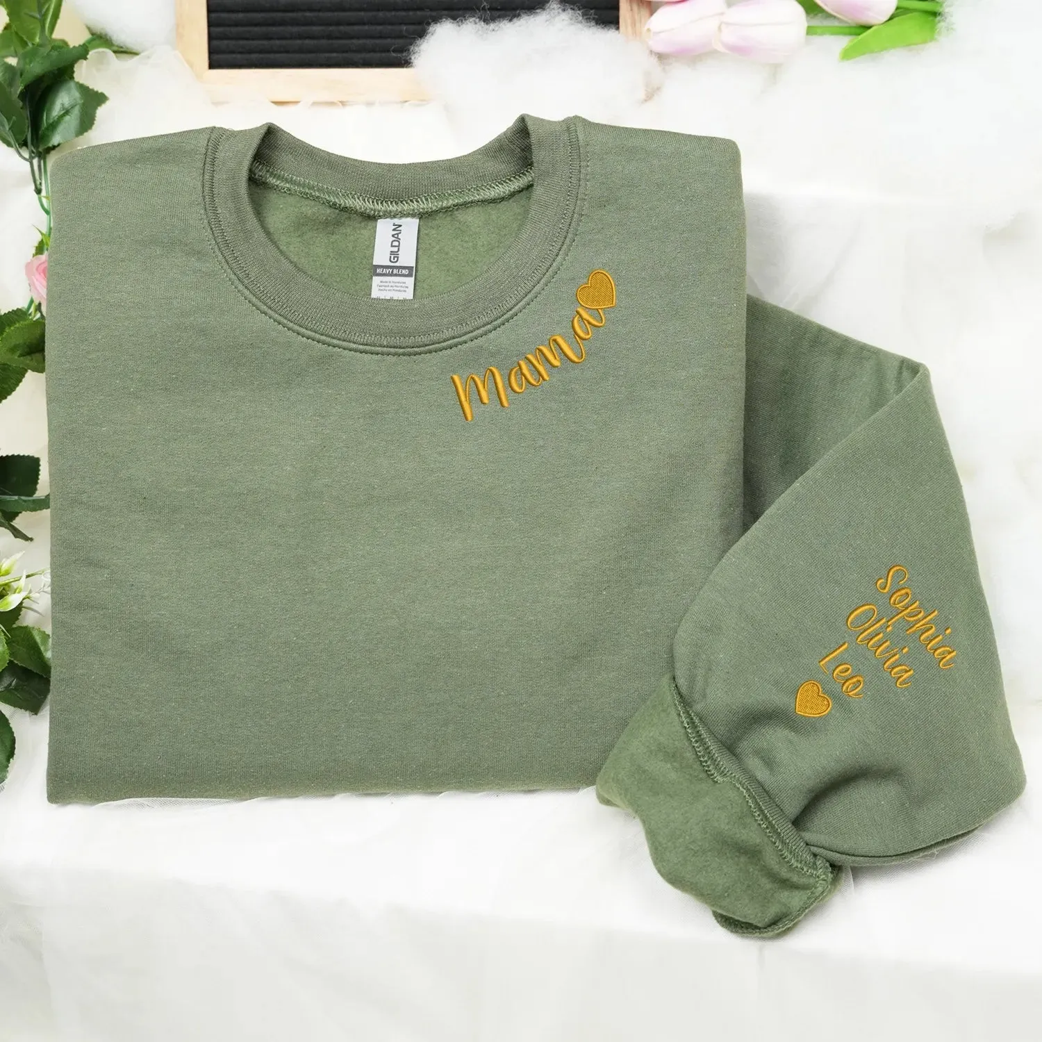 Custom Mama Sweatshirt for Best Friend – Embroidered Gift for Mother’s Day Birthday sold by Embroly product image thumbnail 3