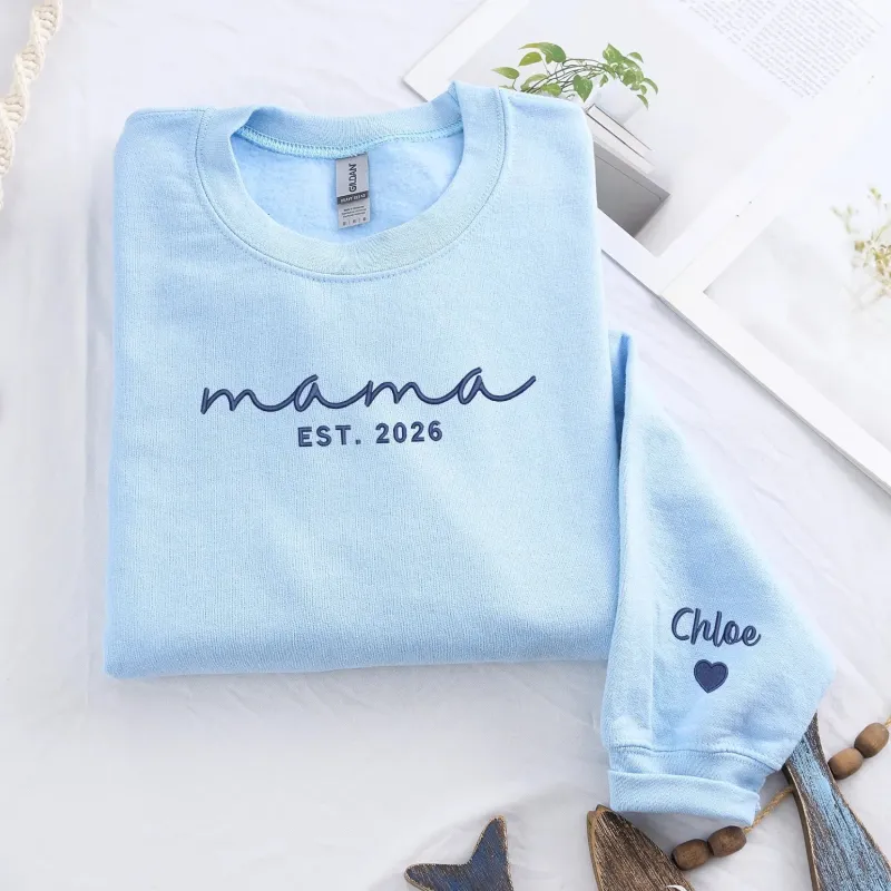 Mother’s Day Gift for Wife - Custom Embroidered Mama Sweatshirt She’ll Wear with Pride made by Embroly