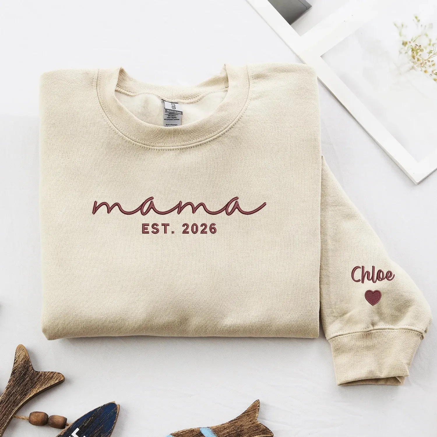 Mother’s Day Gift for Wife - Custom Embroidered Mama Sweatshirt She’ll Wear with Pride sold by Embroly product image thumbnail 5