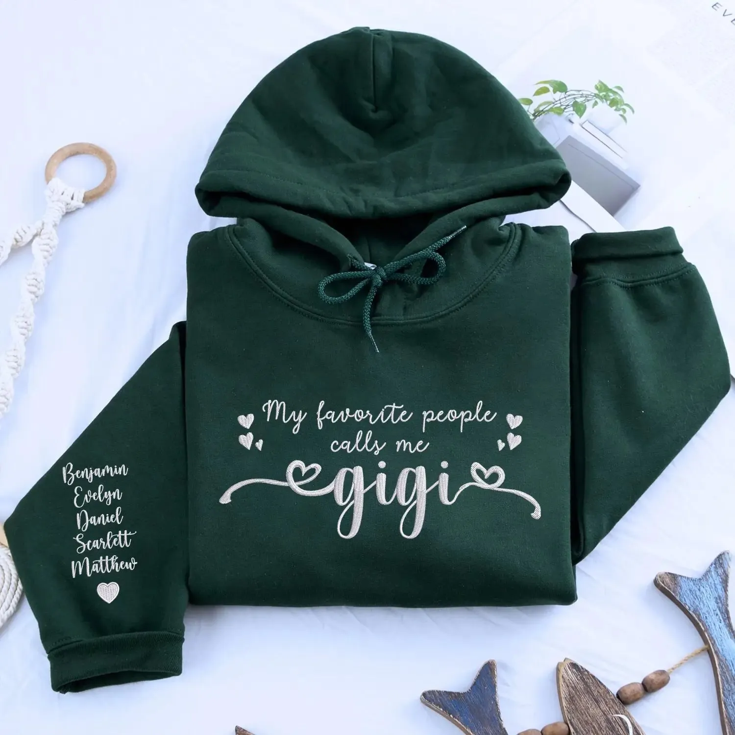 Custom Embroidered My Favorite People Call Me Mama Sweatshirt or Hoodie, Best Mothers Day Gifts sold by Embroly product image thumbnail 4