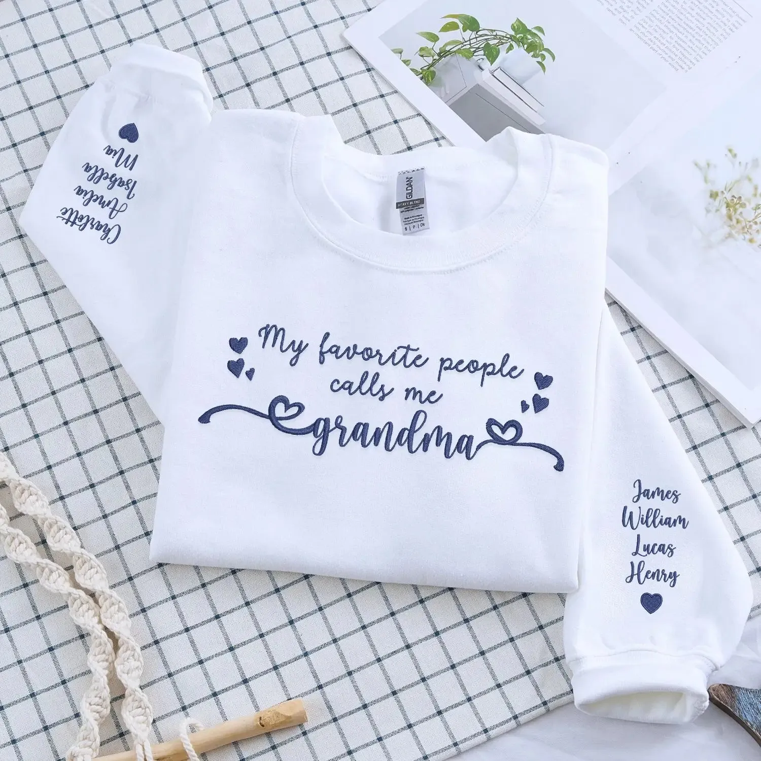 Custom Embroidered My Favorite People Call Me Mama Sweatshirt or Hoodie, Best Mothers Day Gifts sold by Embroly product image thumbnail 5
