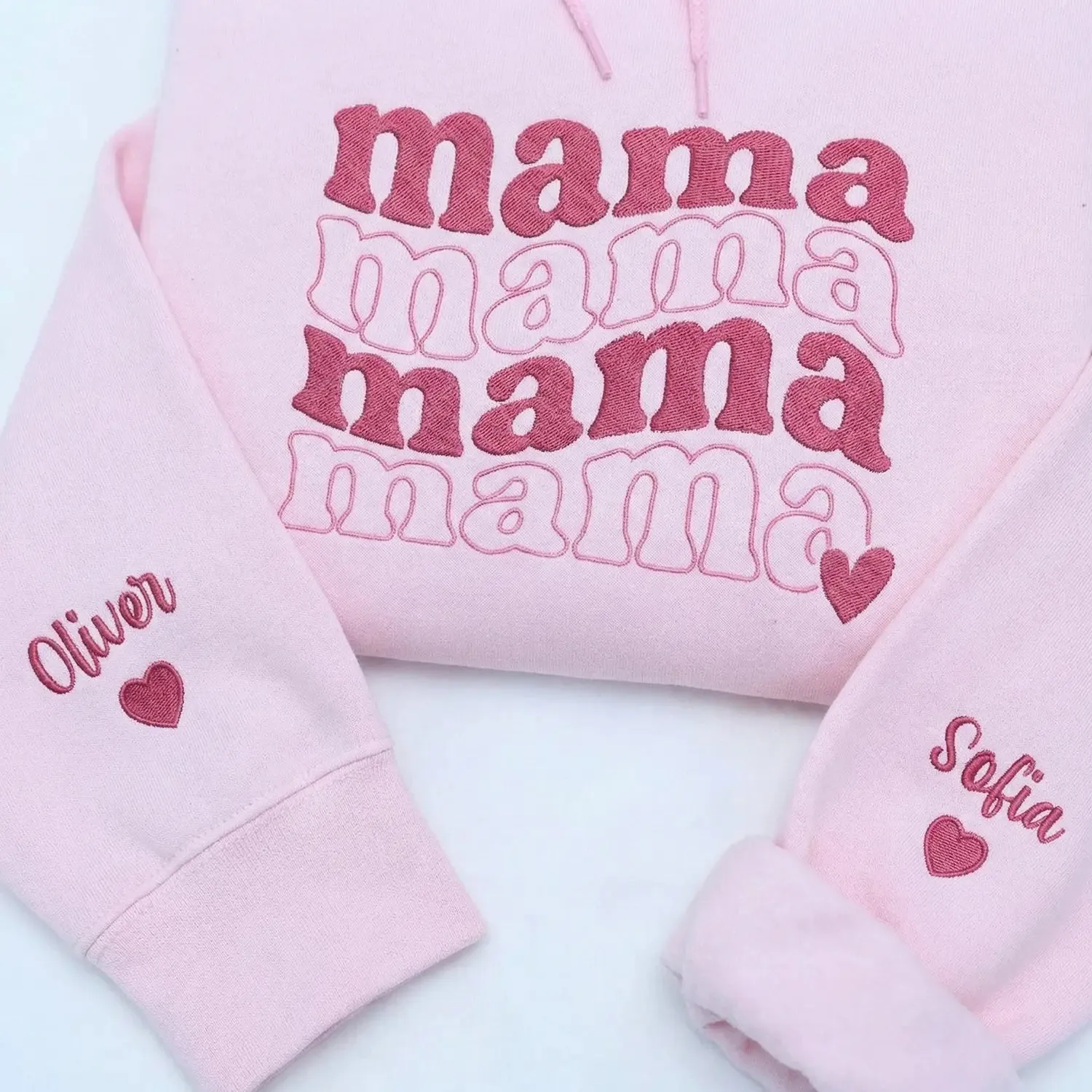 Custom Embroidered Groovy Mama Sweatshirt or Hoodie with Name on Sleeve, Mother's Day gift for Daughter sold by Embroly product image thumbnail 3